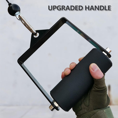 Gym Fitness LAT Pulldown Attachments, Fat Arm Wrestling D Handle Cable Grip for Finger Wrist Strength, Deadlift