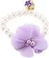 Dog Pet Necklace, Elastic Adjustable Stylish Simulation Pearl Flower Collar for Cat Puppy Jewelry Accessory Theme Party