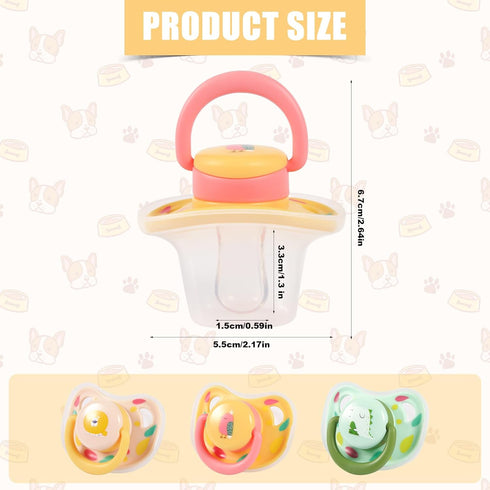 PEUTIER 3pcs (3 Dog Pacifiers, Silicone Puppy Kitten Calming Pacifier Cute Dog Pacifier Chew Toy Pacifier Dog Toy