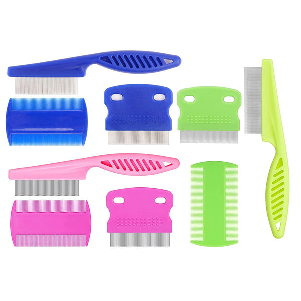 Hsathoac 9 Pieces Pet Flea Lice Comb, Dog And Cat Tear Stain Remover