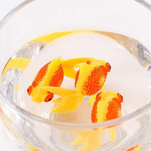 3 Pack Gold and Orange Artificial Aquarium Fishes, Plastic Moving Fish Ornament Decoration for Fish Tank