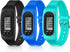 Silicone Fitness Tracker Watch 3 Pcs, Walking Running Pedometer, Calorie Burning Bracelet for Men, Women, Kids