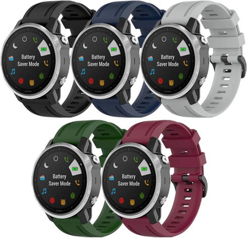 Soft Silicone Replacement Watch Band for Garmin Fenix 6S, Compatible with Fenix 6S Pro/Sapphire/5S Models