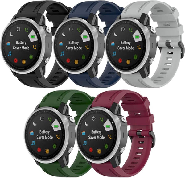 Soft Silicone Replacement Watch Band for Garmin Fenix 6S, Compatible with Fenix 6S Pro/Sapphire/5S Models