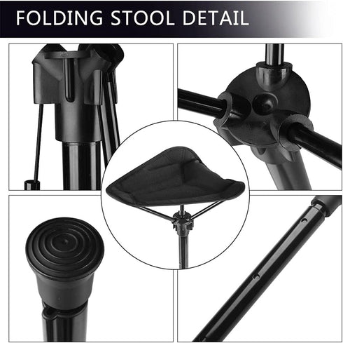 KADSXIYA Adjustable Telescopic Folding Stool Portable Single Leg High Chair Tall Slacker Chair for Outdoor Camping