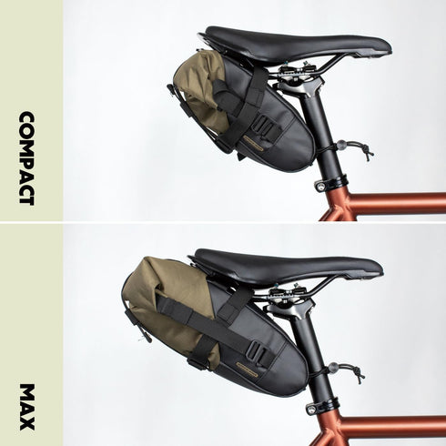 GORIX Bike Saddle Bag, Waterproof Expandable Roll Type 3L Lightweight Cycling Rear Seat Pack