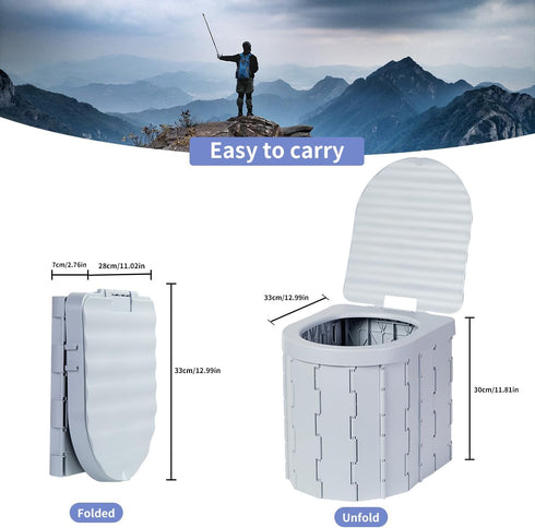 Generic Portable Toilet Kit, Camping Toilet with Pop-Up Privacy Tent Toilet Bags, Washable Portable Outdoor Showers