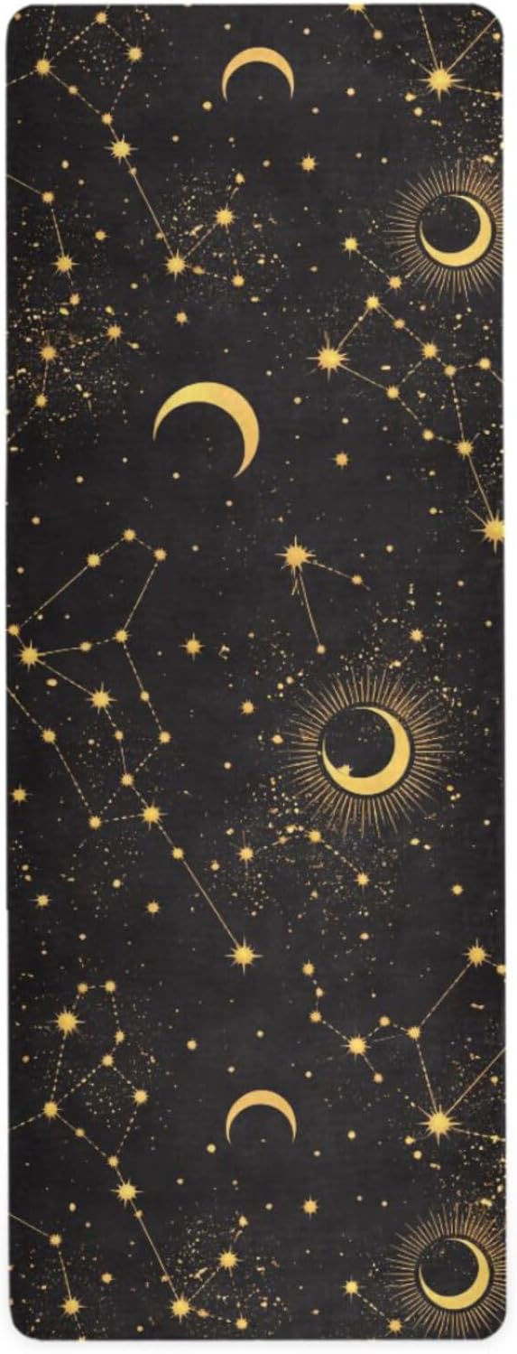 Space Galaxy Constellation Yoga Mat Non Slip Thick Kids Eco Friendly Rubber