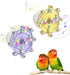 Pawfly 2 Pcs Bird Toys for Parakeets, Colorful Spinning Wheel Chew Toys,