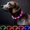 BSEEN Light Up Dog Collar, Silicone LED Rechargeable Glowing Puppy Collar, Pink
