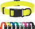 Waterproof Dog Collar, Easy to Clean Rubber Collars with Quick Release Buckle for Small Medium Large Dogs (Yellow, L)