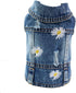 Pet Clothes Denim Dog Costume Summer Cowboy Vest Daisy Shirt Jeans Jacket Puppy Clothing for Chihuahua Yorkies XS