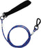5FT Chew Proof Metal Dog Leash - Heavy Duty Steel Cable Lead for Large Medium Small Dogs, Pet Leash (Blue)