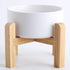 Petygooing White Raised Ceramic Dog Bowl for Small Breeds, Anti Slip Rubber Stand, 13.5 OZ Pet Feeding Dish