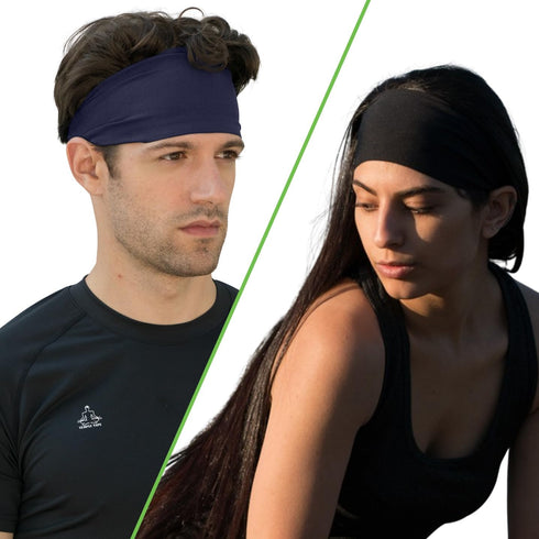 Headbands for Men and Women, Moisture Wicking Sports Headband for Running, Cross Training, Yoga
