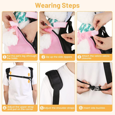 Inspack Backpack Backpacks 7-11 lbs, Dog Carrier/Cat Carrier, Adjustable Pet Front Carriers Travel Bag for Puppy Medium