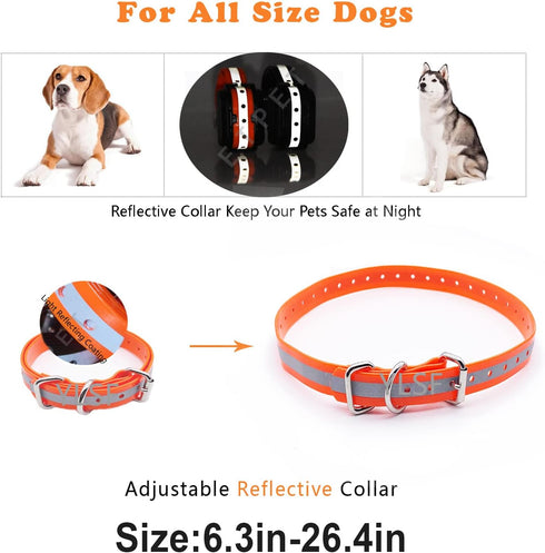 Dog Collar Strap for Electronic Training Shock Collar Receivers, Adjustable Waterproof 3/4 Inch Replacement