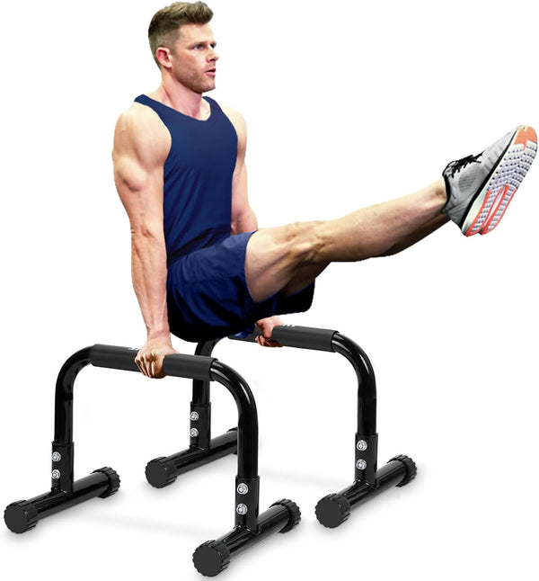 Push Up Bar, 12 Inch High Non-Slip Parallettes Bars & Dip Bars with Foam Handles for Strength Training