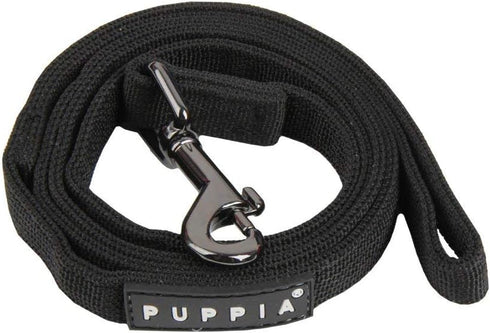 PUPPIA Two Tone Dog Lead - Strong, Durable, Comfortable Grip for Small & Medium Dog, Black, Large