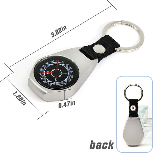 Keychain Pocket Compass Equipment, 2 Pack Military Survival Mini Metal Waterproof Compass for Hiking