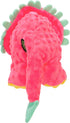 goDog Dinos Frills Squeaky Plush Dog Toy - Large Pink with Chew Guard Technology