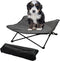 Elevated Dog Bed - Portable Raised Cot for Indoor & Outdoor, Comfortable Padded Filling, 28x28x8inch, Carrying Bag