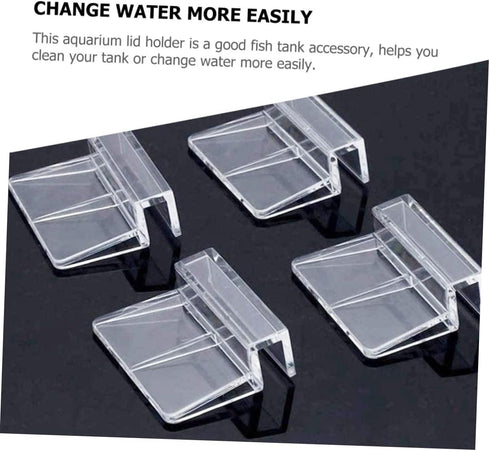 balacoo 8pcs Aquarium Cover Bracket, Fish Tank Accessories Lid Handle Clip for 10mm Acrylic and Glass