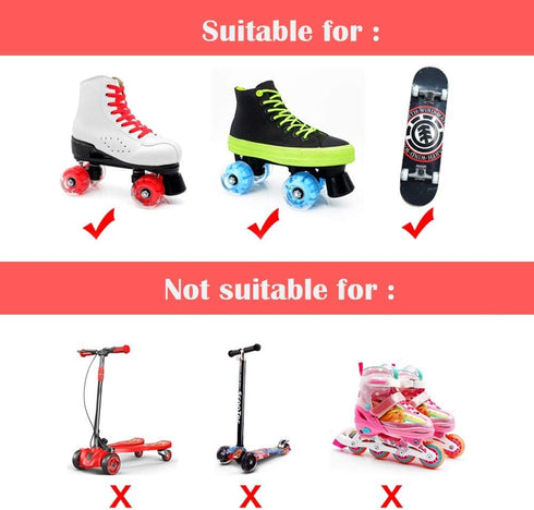Nezylaf 4 Pack 32 x 58 mm 78A Light Up Roller Skate Wheels with Bearings for Indoor/Outdoor Skating Accessories