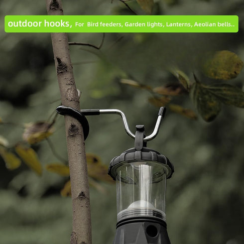 Outdoor Lighting Hooks for Camping Tent Lamp Hanger, Garden Lights, Bird Feeders, 3 Big Lantern Hooks