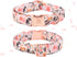 Elegant little tail Pink Floral Pattern Dog Collar, Summer Durable Cute Adjustable Dog Collar for Medium Dogs