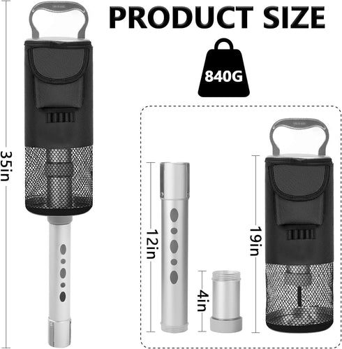 HOW TRUE Golf Ball Shag Bag with Detachable Aluminum Alloy Tube, Holds up to 70 Balls