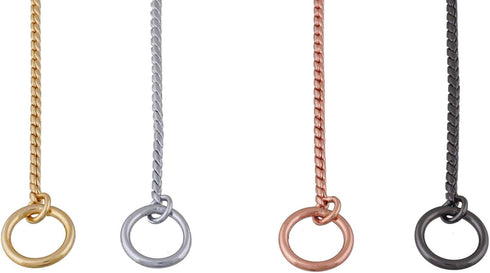 Alvalley Metal Chain Dog Show Collar, Adjustable for Toy, Small, Medium, Large, and Extra Large Dogs (Gold, 20", 2.4mm