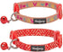 Blueberry Pet Pack of 2 Cat Collars, Love Peace Theme and Salmon Pink Geometry Adjustable Breakaway Cat Collar with Bell, Neck 9"-13"