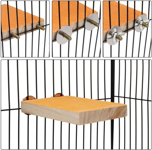 Hypeety Colorful Bird Perch Stand Platform - Natural Wood Paw Grinding Clean Cage Toy for Parrots