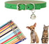 XXS Dog Collar with Bell, Synthetic Leather Basic Cat Collar with Bells for XXS, XS, Small, Medium Pets (Green XXSmall)