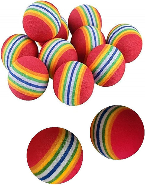 Colorful Soft Foam Rainbow Play Balls for Pet Dog and Cat Toys, 12 Count