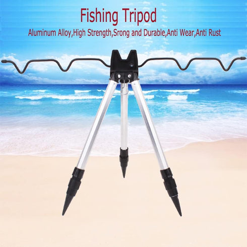 Portable Aluminum Alloy Fishing Rod Holder with Telescopic Legs