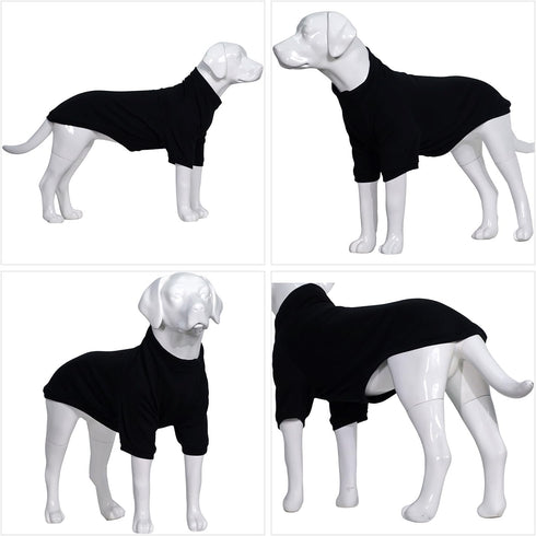 Lovelonglong Dog Pullover Sweatshirt for Autumn Winter, Cold Weather T-Shirts for Small to Large Dogs, Black XS