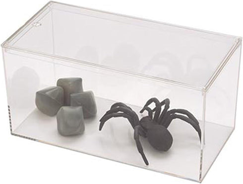 Pioneer Plastics 083CAQUA Clear Micro Habitat Terrarium, Tarantula Enclosure, Desktop Aquarium, 7.75" W x 3.75" D x 3.75" H