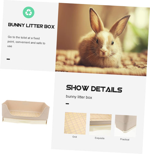 Chinchillas YARNOW Rabbit Toilet Tray Box Large Pet Potty Trainer for Rabbits Guinea Pigs and More Non Slip Design