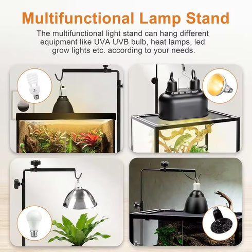 25-37inch EatingBiting Amphibian Reptile Lampshade Lamp Holder Adjustable Extendable Metal Floor Lamp Holder Portable