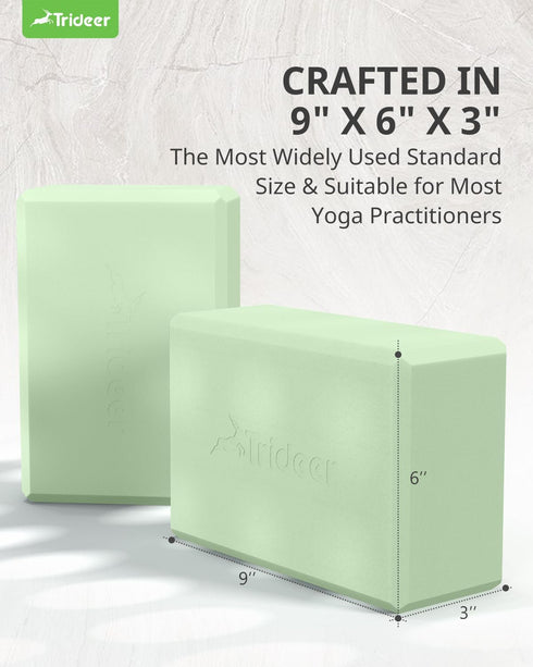 Trideer Yoga Block - Soft Non-Slip Premium Foam Blocks, Lightweight, Odor Resistant, Supportive Yoga Accessories