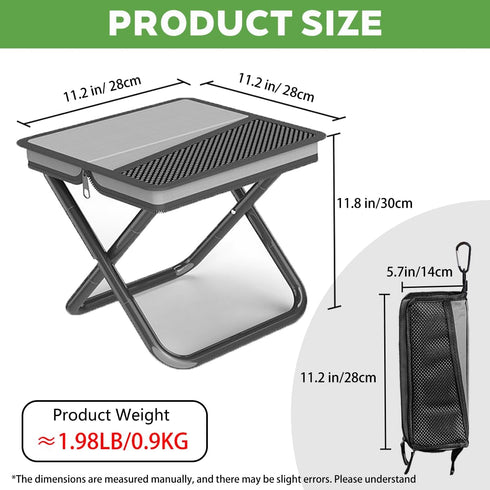 Lunale Portable Ultralight Collapsible Stool,Camping Chair,Handbag Style Pocket Foldable Stool for Camping Travel