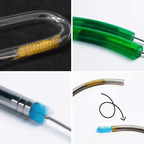 Flexible Drain Brush Cleaner Kit – CPAP Hose Cleaner 5ft Long with 3pcs 10” Straw Brushes for Aquarium & Sinks