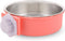 Large Crate Dog Bowl, Removable Stainless Steel Hanging Pet Bowl for Dogs, Cats, Puppies (Pink Orange)