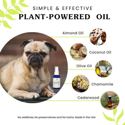 Natural Skin & Coat Oil for Dogs Coconut, Olive & Almond Oil Dog Moisturizer for Dry, Itchy Skin & Dull Coats | Adds