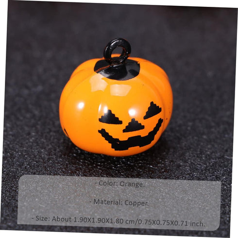 5 Pcs Pumpkin Bells Halloween Ornaments Trumpet Keychain Cartoon Pet Bells Halloween Keychain Pendant Bell Collar Cartoon Keychain Dog Collar Bell Decor Accessories Copper Charm