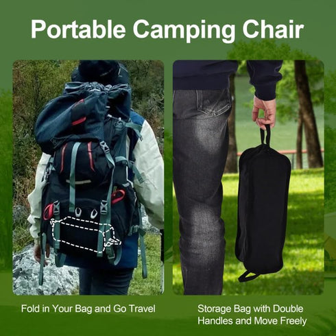 600D Backpacking Camping Chair Portable Lightweight Camping Chairs for Adults Foldable Oxford Ultralight Chair