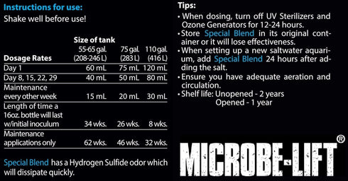 MICROBE-LIFT SBH16 Special Blend Cleaner for Freshwater and Saltwater Aquariums, 16 Ounces