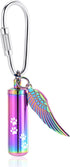 Yinplsmemory Paw Print Urn Keychain for Pet Ashes, Dog/Cat Cylinder Memorial Keepsake Keyring